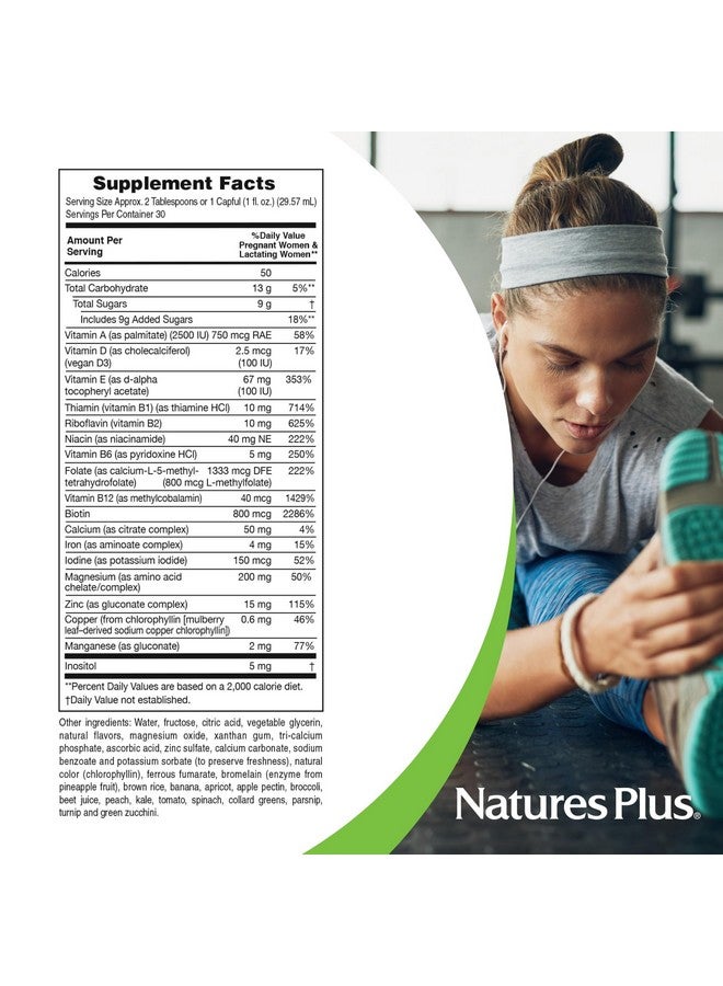 Natures Plus Source of Life Prenatal Liquid, Tropical Fruit - 30 fl oz - Multivitamin & Mineral Supplement - Nutritional Support During Pregnancy - Gluten Free, Vegetarian - 30 Servings - Image 5