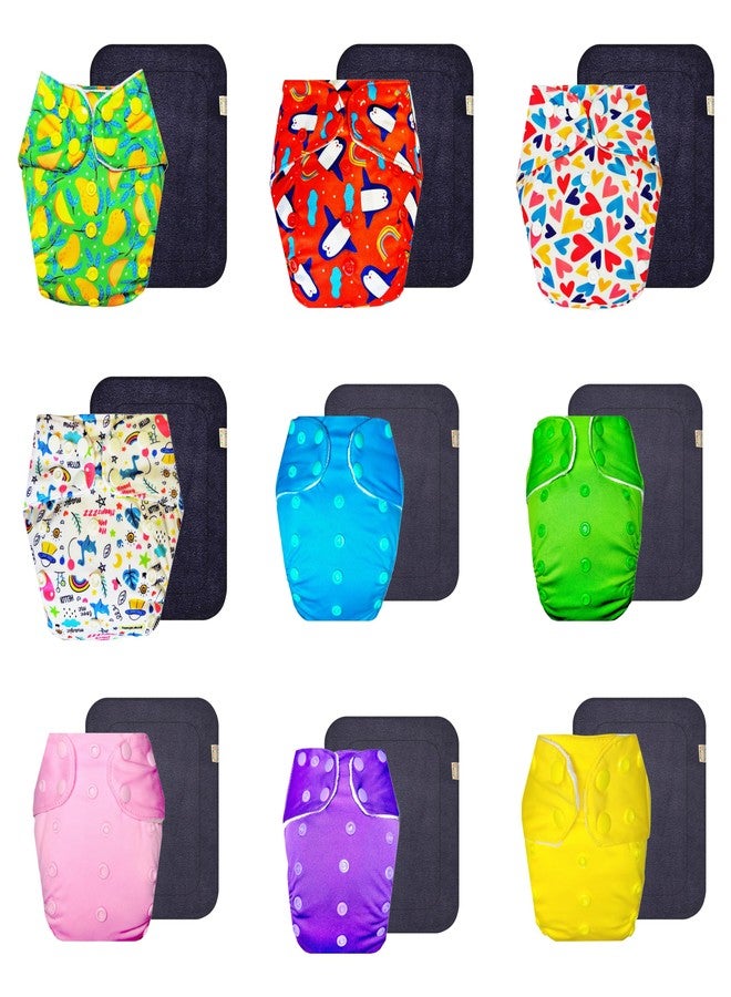 Dumbledo Premium Cloth Diaper with Gray Insert (Pack of 9) | Dry Feel and Comfortable | Leakproof | Travel Friendly | Designed by Moms | 3 Months - 3 Years | Unisex Baby - Image 1