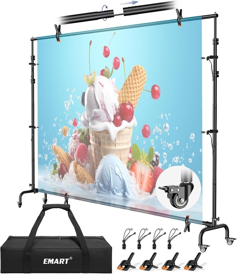EMART Heavy Duty Pipe and Drape Backdrop Stand Kit, 10ftx20ft, Gold - Image 1