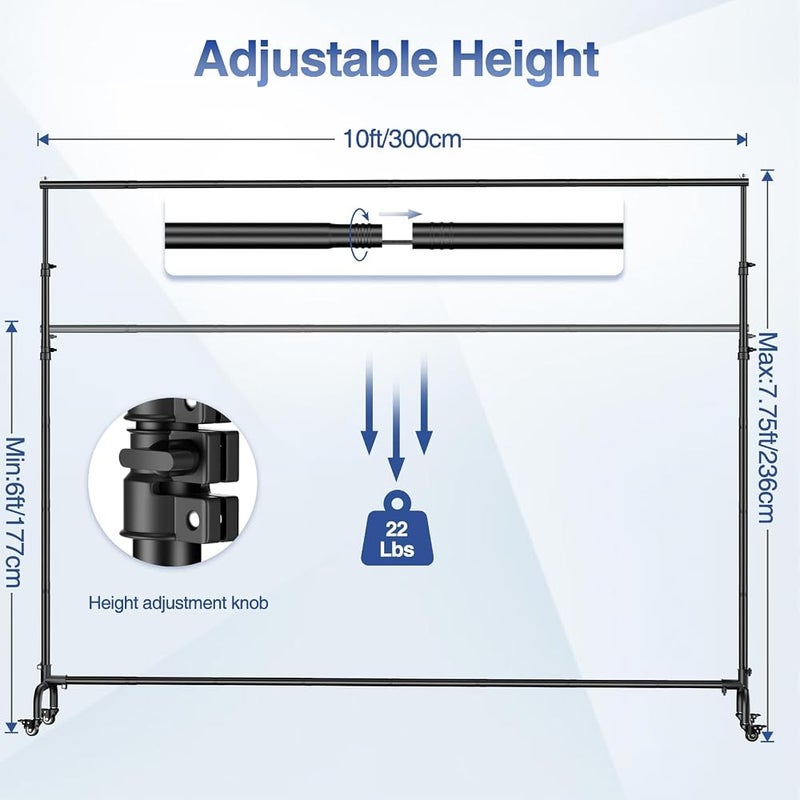 EMART Heavy Duty Pipe and Drape Backdrop Stand Kit, 10ftx20ft, Gold - Image 2