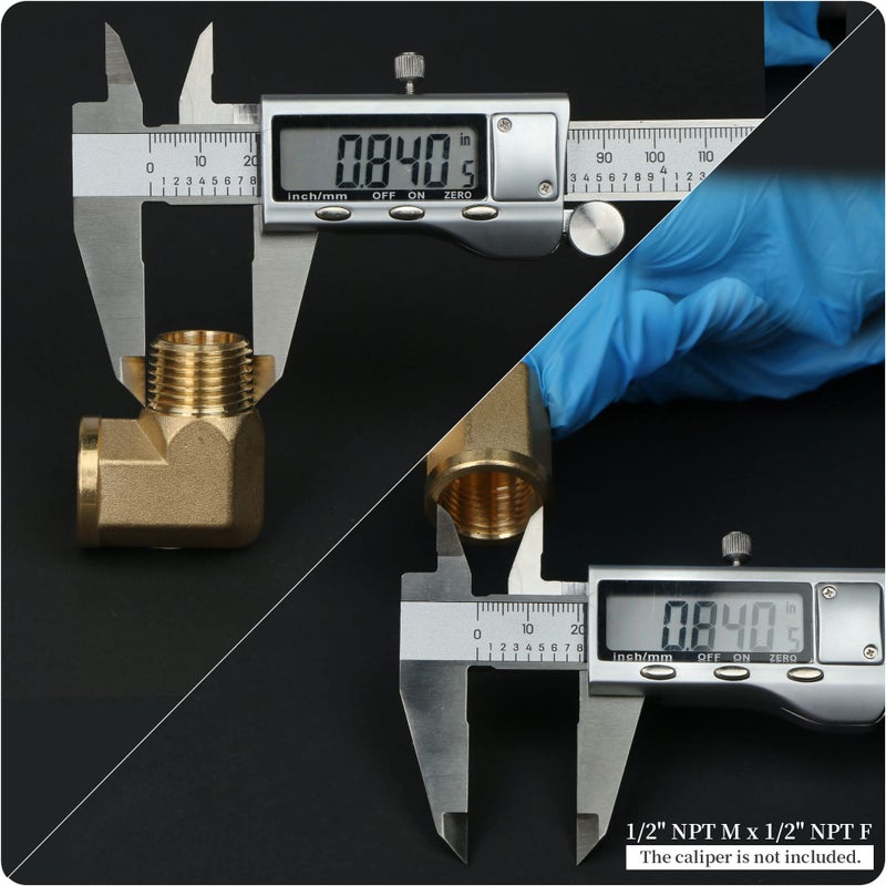 U.S. Solid 2pcs 90 Degree Barstock Street Elbow Brass Pipe Fitting 1/2" NPT Male Pipe to 1/2" NPT Female - Image 4