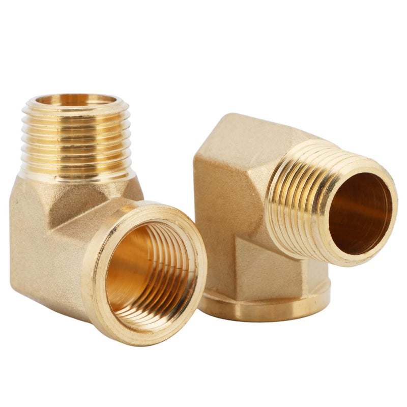 U.S. Solid 2pcs 90 Degree Barstock Street Elbow Brass Pipe Fitting 1/2" NPT Male Pipe to 1/2" NPT Female - Image 3