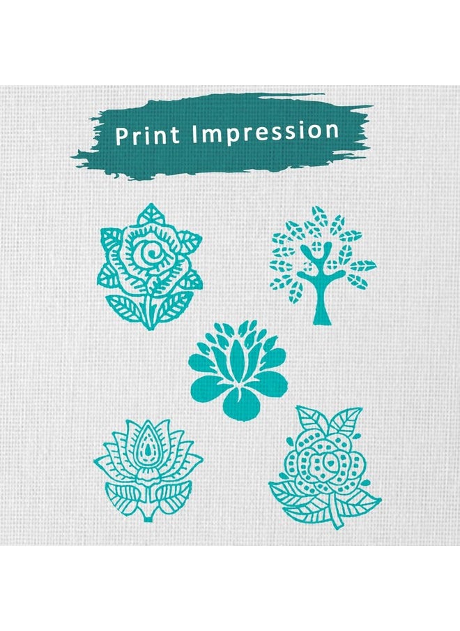 Hashcart - | Set Of 5 | Wooden Stamp Block, Printing Stamp Design Set | Block For Printing Saree Border | Dresses, Craft Card Making, Scrapbook, Clay Pottery - Image 1