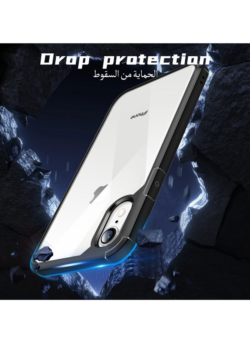 UCHUANG - iPhone Xr Case Clear Cover Ultra Thin Silicone Shockproof Hard Back Cases Transparent Protective Slim Phone Case for Apple iPhone Xr 6.1 inch - Black - Image 1