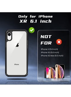 UCHUANG iPhone Xr Case Clear Cover Ultra Thin Silicone Shockproof Hard Back Cases Transparent Protective Slim Phone Case for Apple iPhone Xr 6.1 inch - Black  - Image 4