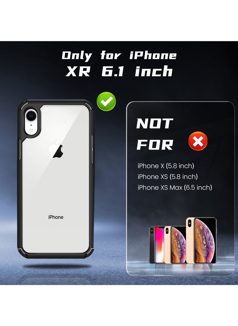 UCHUANG - iPhone Xr Case Clear Cover Ultra Thin Silicone Shockproof Hard Back Cases Transparent Protective Slim Phone Case for Apple iPhone Xr 6.1 inch - Black - Image 1