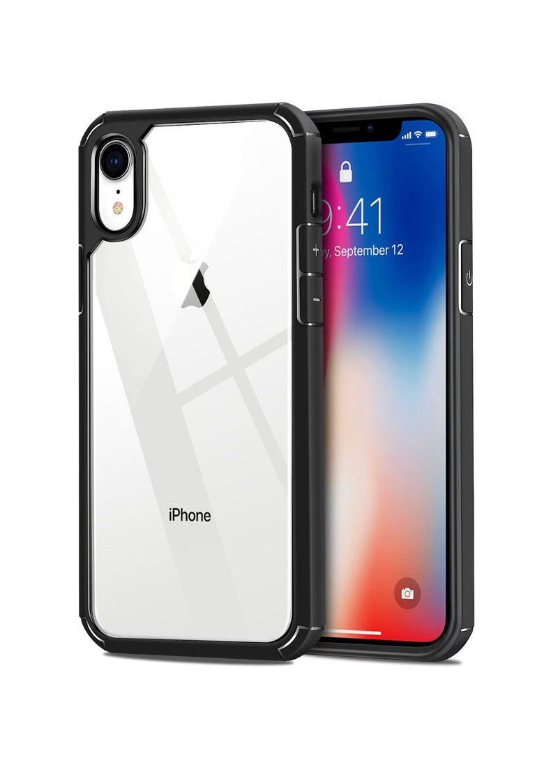 UCHUANG - iPhone Xr Case Clear Cover Ultra Thin Silicone Shockproof Hard Back Cases Transparent Protective Slim Phone Case for Apple iPhone Xr 6.1 inch - Black - Image 1
