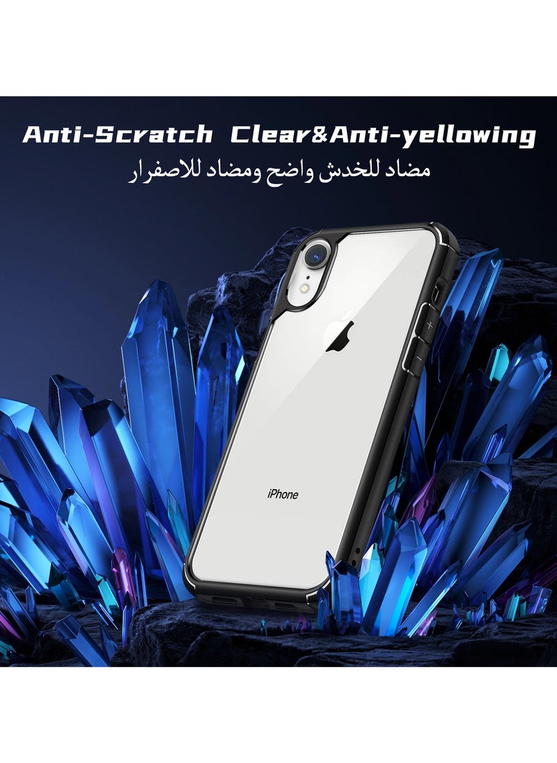 UCHUANG - iPhone Xr Case Clear Cover Ultra Thin Silicone Shockproof Hard Back Cases Transparent Protective Slim Phone Case for Apple iPhone Xr 6.1 inch - Black - Image 1
