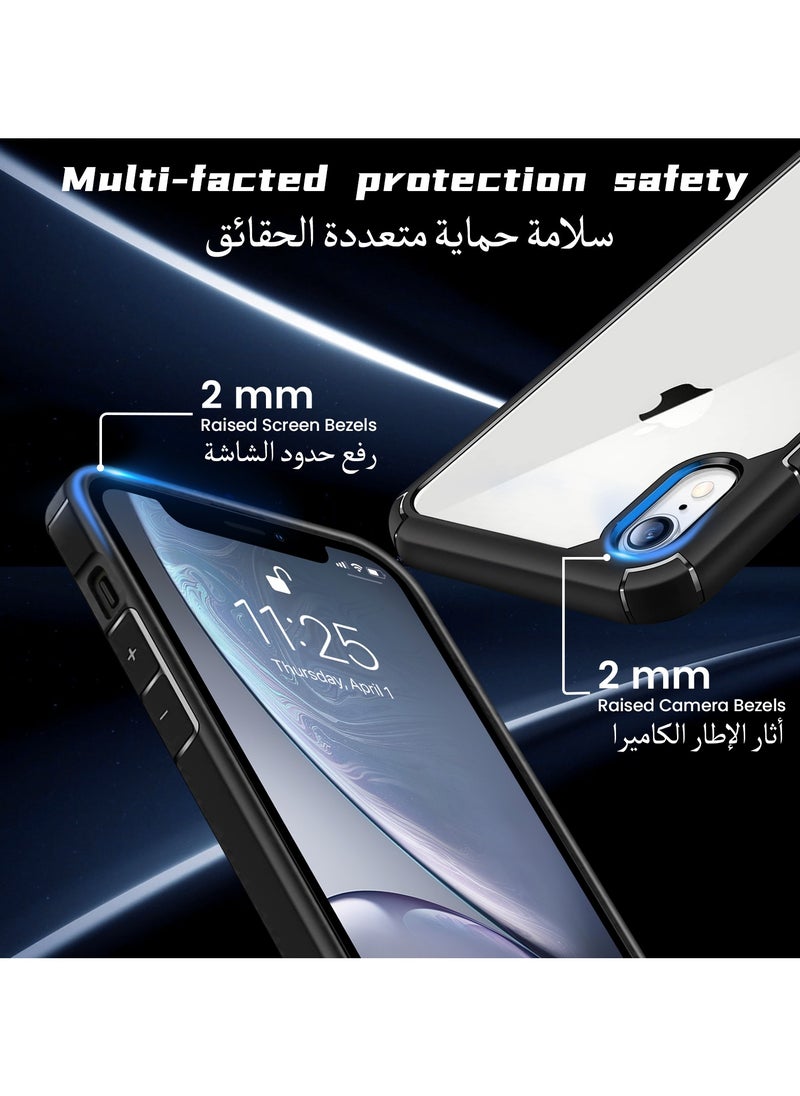 UCHUANG - iPhone Xr Case Clear Cover Ultra Thin Silicone Shockproof Hard Back Cases Transparent Protective Slim Phone Case for Apple iPhone Xr 6.1 inch - Black - Image 1