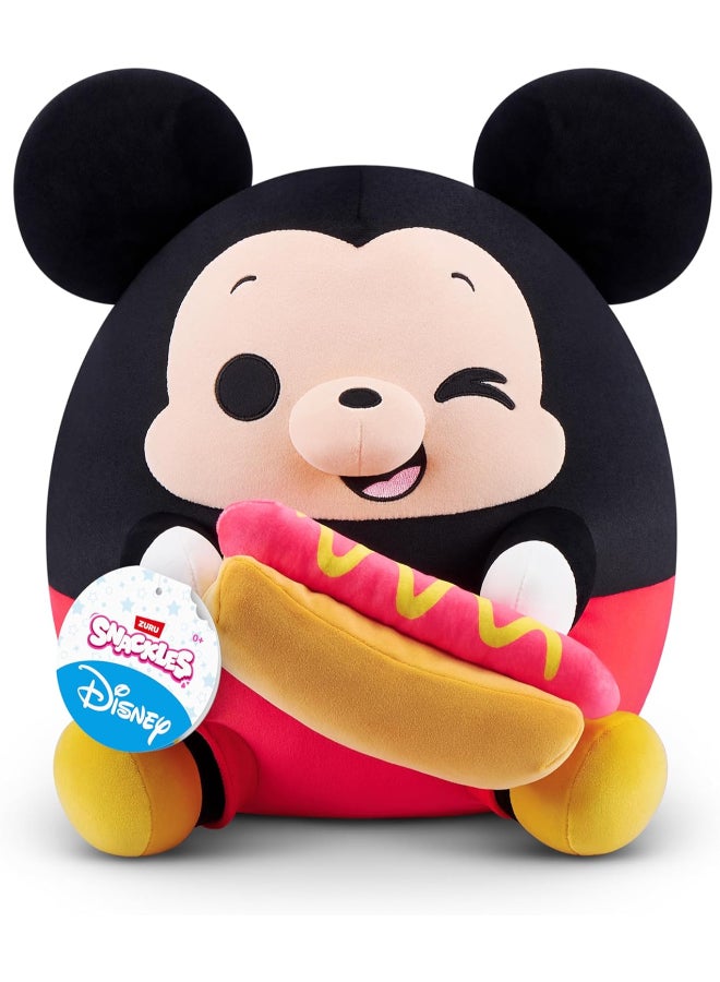 Snackles Disney 14-inch Plush (Mickey) by ZURU, Plush with Snack Accessory - Image 1