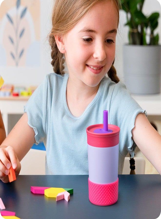 Bluwing Protective Silicone Boot for Owala Kids Water Bottle 14/16 oz, Silicone Sleeve for Stanley Tumbler 20-40oz, HydroFlask 12-24OZ(Rose Pink) - Image 2