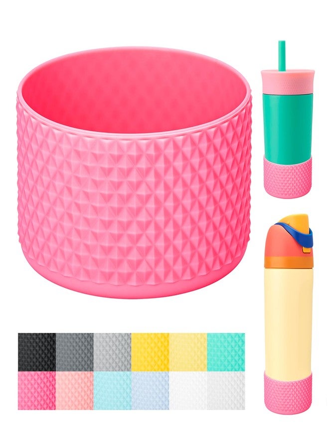 Bluwing Protective Silicone Boot for Owala Kids Water Bottle 14/16 oz, Silicone Sleeve for Stanley Tumbler 20-40oz, HydroFlask 12-24OZ(Rose Pink) - Image 1