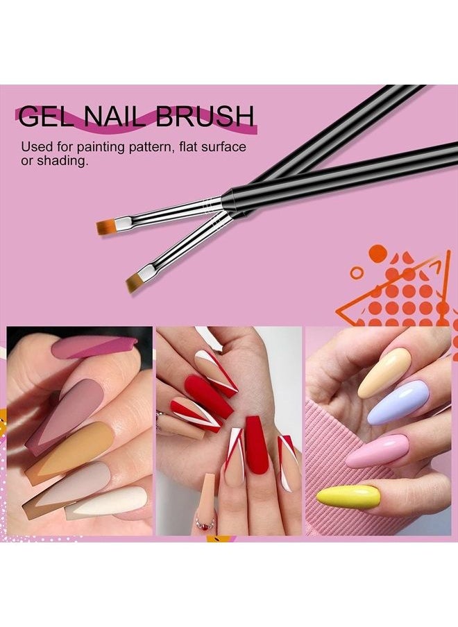 Saviland - Saviland Nail Art Brushes Set - 6pcs Double-End Nail Art Brushes Kit Professional Nail Art Tools Kit with Painting Dotting Line Pen for Gel Polish Nail Design Nail Carving French Nails - Image 1