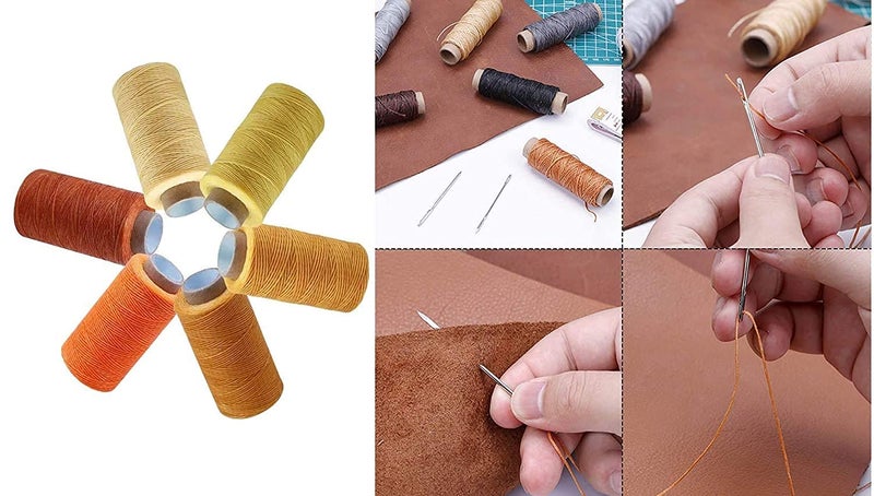 Diy Crafts 14836 Thread Cord for Diy Handicraft Tool Hand Stitching Thread Flat Waxed Sewing Line, Pack of 200 Meter 50x4, (Multicolor) - Image 4