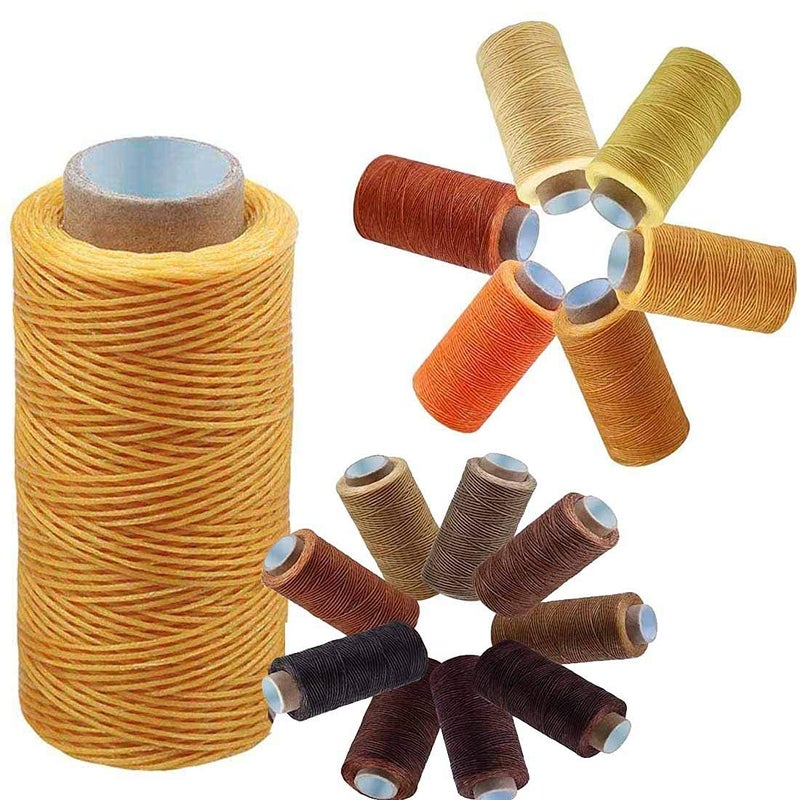 Diy Crafts 14836 Thread Cord for Diy Handicraft Tool Hand Stitching Thread Flat Waxed Sewing Line, Pack of 200 Meter 50x4, (Multicolor) - Image 1