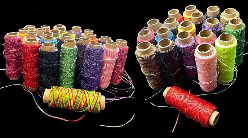 Diy Crafts 14836 Thread Cord for Diy Handicraft Tool Hand Stitching Thread Flat Waxed Sewing Line, Pack of 200 Meter 50x4, (Multicolor) - Image 2