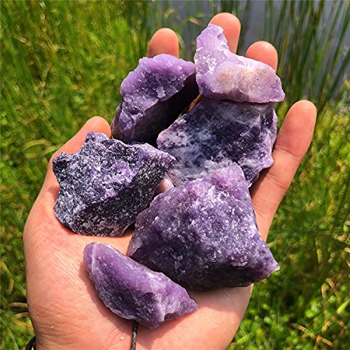 Zenkeeper 1 Lb Large Rough Purple Mica Stone Raw Lepidolite Crystal Stone Natural Purple Crystal Stone Mineral Specimen Gemstone Healing Crystals and Stones - Image 1
