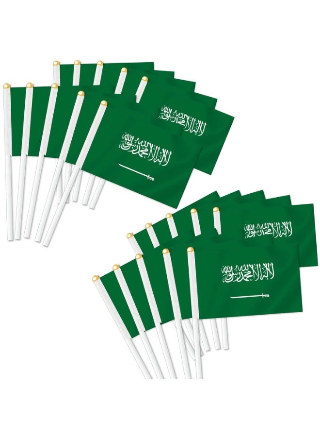 كيلا علم المملكة العربية السعودية المحمول باليد، 25 قطعة من العلم الصغير، علم المملكة العربية السعودية، لوازم تزيين الحفلات للاستعراضات، كأس العالم، فعاليات المهرجانات، المهرجانات الدولية - Image 1