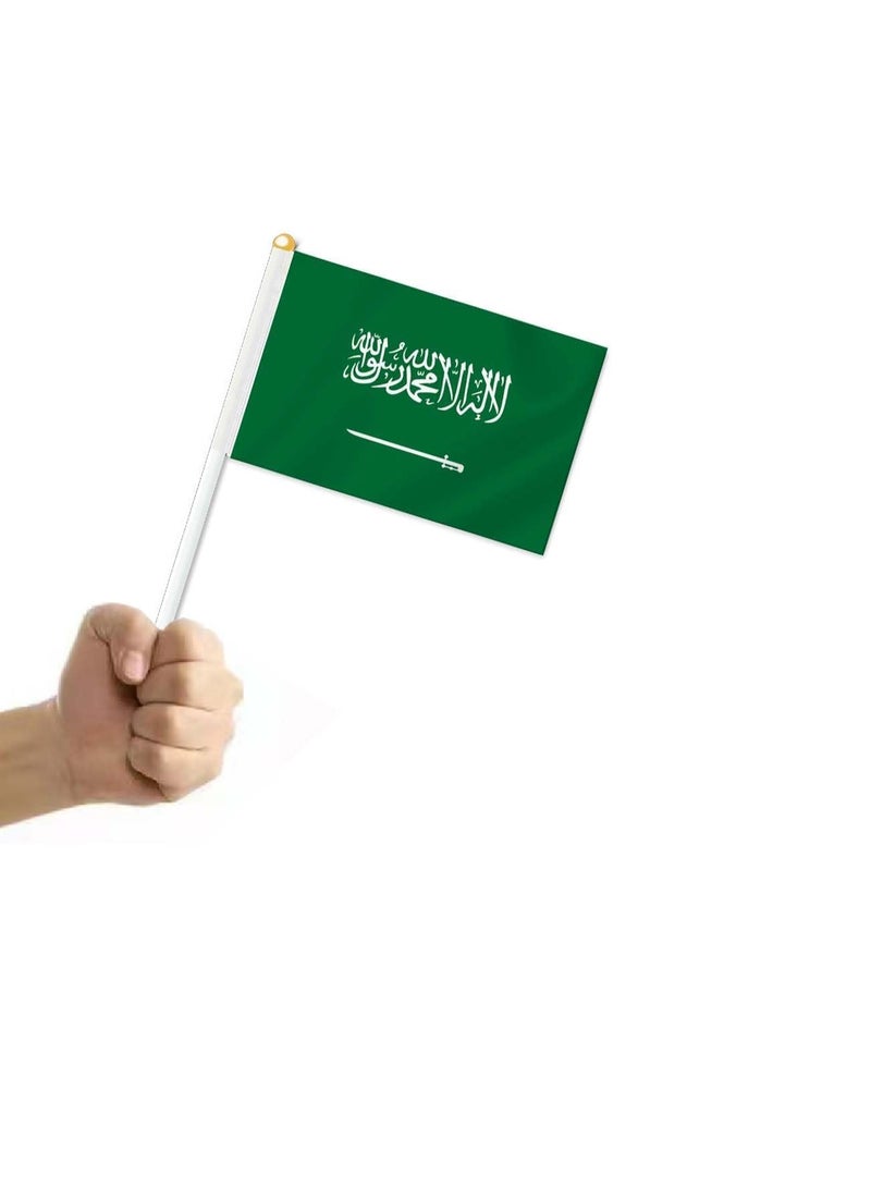 كيلا علم المملكة العربية السعودية المحمول باليد، 25 قطعة من العلم الصغير، علم المملكة العربية السعودية، لوازم تزيين الحفلات للاستعراضات، كأس العالم، فعاليات المهرجانات، المهرجانات الدولية - Image 3