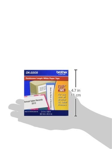 Brother Genuine, DK-2205 Continuous Paper Label Roll, Cut-to-Length Label, 2.4” x 100 Feet, (1) Roll Per Box - Image 3