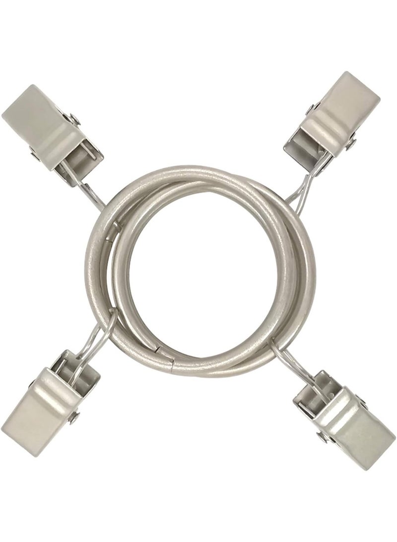 هومستر 40PCS حلقات الستائر مع مشابك، الستائر خطافات الرسم قلادة مع حلقة، مثالي ل DORD أغطية الأقواس القبعات أو عرض، حلقات 1.26 بوصة I D، فضة غير لامعة - Image 4