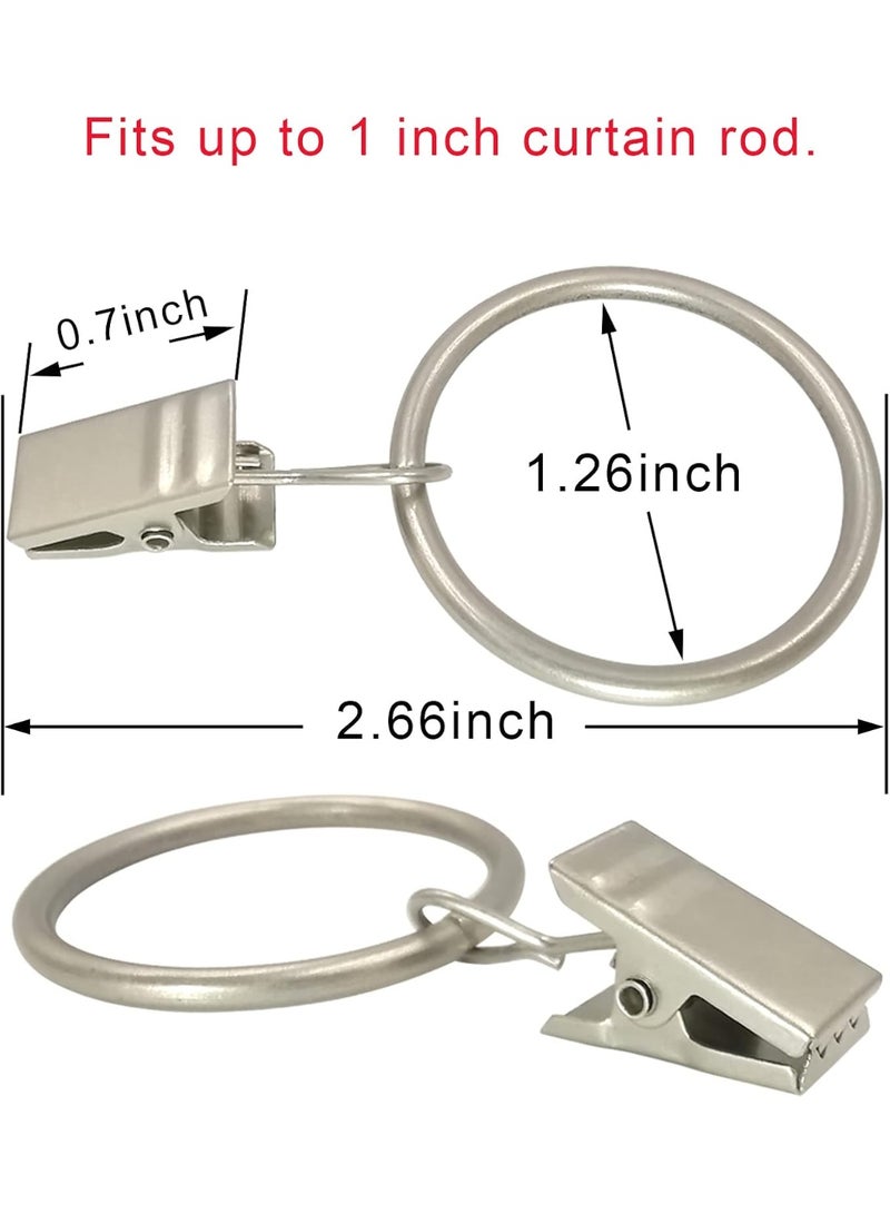 هومستر 40PCS حلقات الستائر مع مشابك، الستائر خطافات الرسم قلادة مع حلقة، مثالي ل DORD أغطية الأقواس القبعات أو عرض، حلقات 1.26 بوصة I D، فضة غير لامعة - Image 2