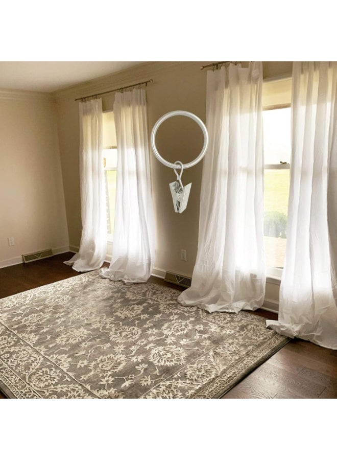 هومستر 40PCS حلقات الستائر مع مشابك، الستائر خطافات الرسم قلادة مع حلقة، مثالي ل DORD أغطية الأقواس القبعات أو عرض، حلقات 1.26 بوصة I D، فضة غير لامعة - Image 5