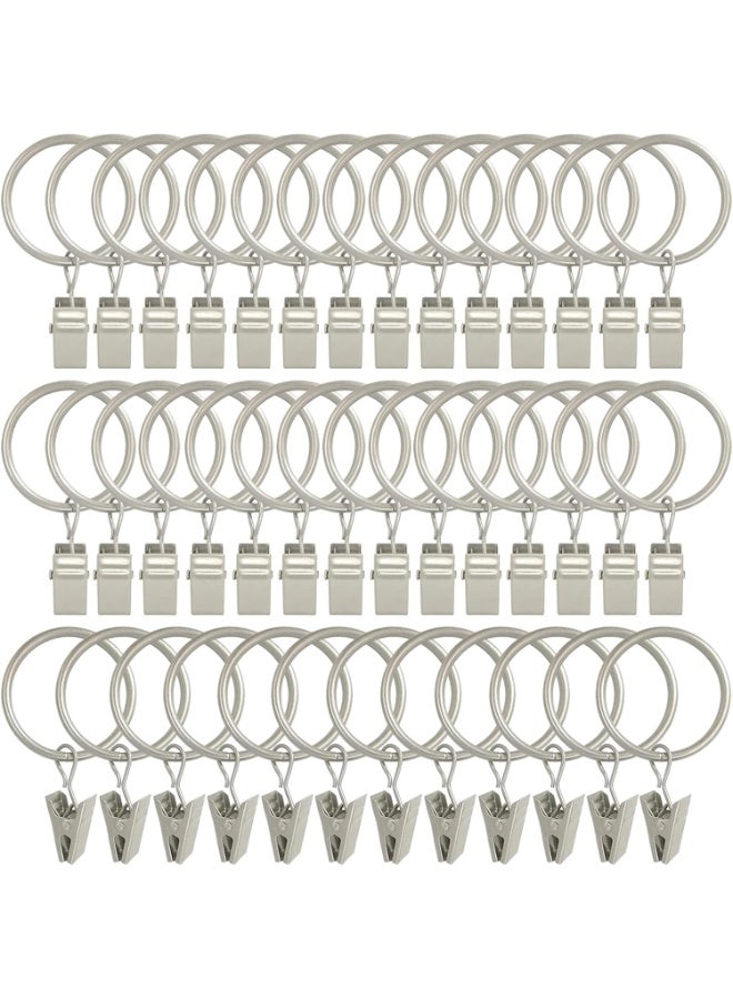 هومستر 40PCS حلقات الستائر مع مشابك، الستائر خطافات الرسم قلادة مع حلقة، مثالي ل DORD أغطية الأقواس القبعات أو عرض، حلقات 1.26 بوصة I D، فضة غير لامعة - Image 1