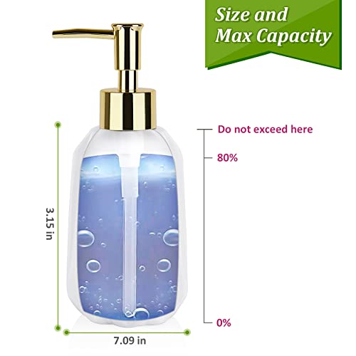 Natheeph Dish Soap Dispenser Hand Soap Dispenser Ceramic Bottle Refillable Liquid Great for Kitchen Dish Soap Hand Soap Essential Oil Lotion New White - Image 3