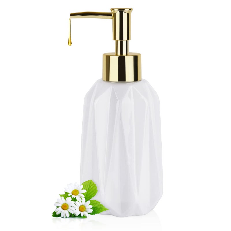 Natheeph Dish Soap Dispenser Hand Soap Dispenser Ceramic Bottle Refillable Liquid Great for Kitchen Dish Soap Hand Soap Essential Oil Lotion New White - Image 2