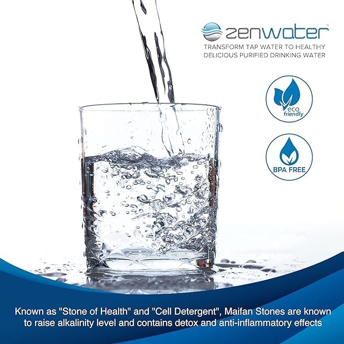 ZENWATER Genuine Maifan Mineral Stones Filter Case Replacement - Exclusively for Zen Water Countertop Gravity Filtration System - Clean and Mineral-Rich Hydration - Image 4