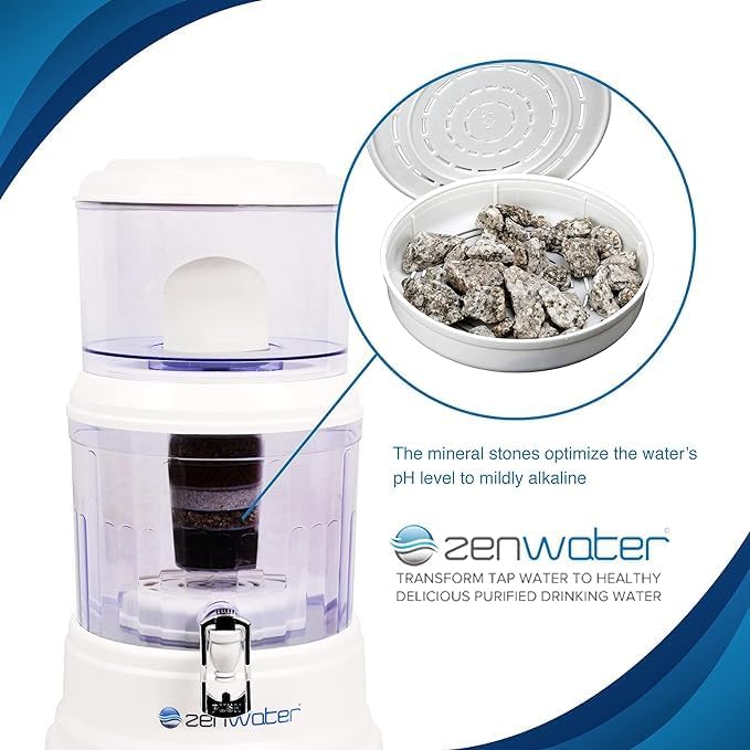 ZENWATER Genuine Maifan Mineral Stones Filter Case Replacement - Exclusively for Zen Water Countertop Gravity Filtration System - Clean and Mineral-Rich Hydration - Image 3