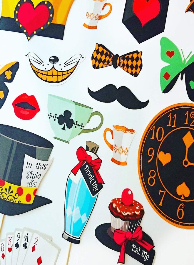 ASVP Shop Alice in Wonderland Props - Holding Signs for Mad Hatters Tea Party - Huge Pack - Party Supplies - Image 3