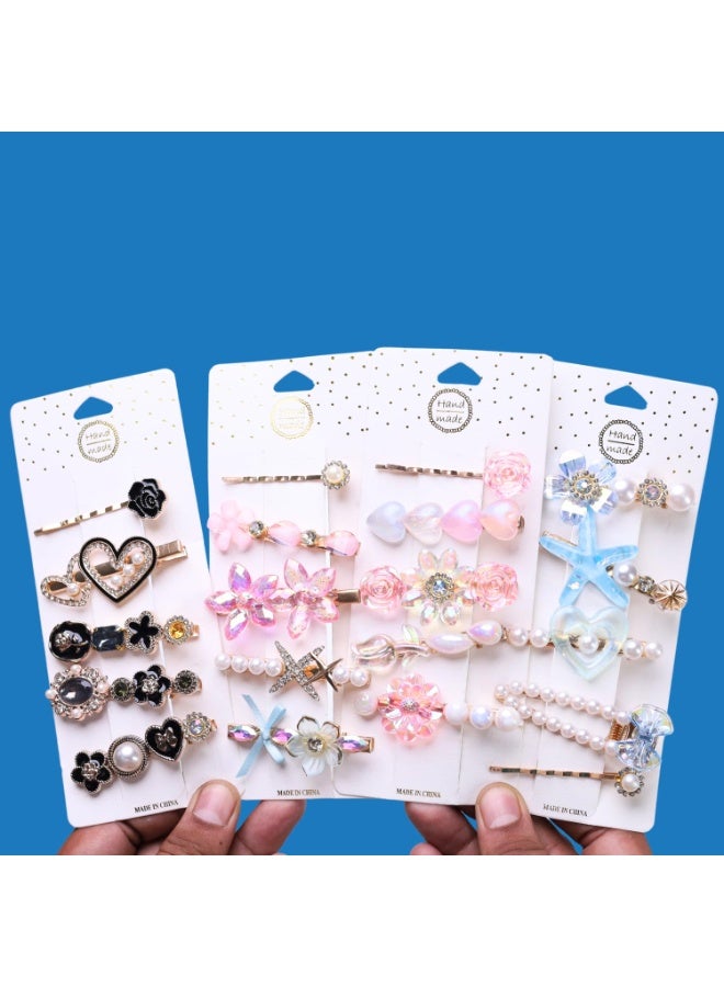 التعارف مشابك شعر معدنية من حجر الراين واللؤلؤ على الطراز الكوري من Annacreations، دبوس شعر أنيق من المجوهرات للنساء والفتيات (عبوة من 25 قطعة) - Image 2