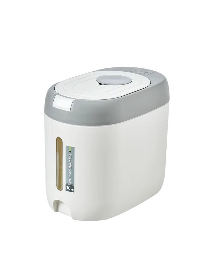 Raxoom Rice Dispenser, 10KG Rice Containers Storage, Sealed Moisture Proof Rice Bucket, Large Grain Flour, Soybean Container Storage for Kitchen, Pantry, Household (Grey) - Image 1