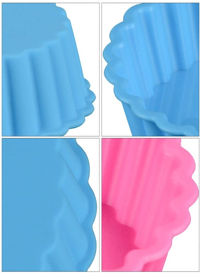 Giyochie 4 Inch Silicone Mini Tart Pan, 8 pcs Nonstick Mini Quiche Molds Individual Fluted Round Cake Pans Kitchen DIY Baking Mold for Making Small Dessert Pies Tarts Mousse Cakes(COLOR:Random Color) - Image 5