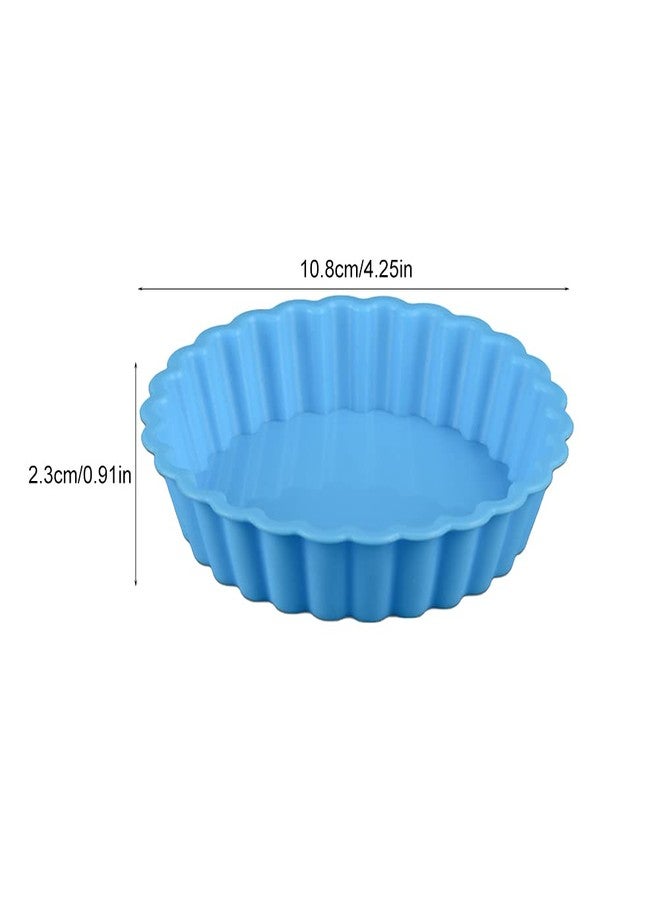 Giyochie 4 Inch Silicone Mini Tart Pan, 8 pcs Nonstick Mini Quiche Molds Individual Fluted Round Cake Pans Kitchen DIY Baking Mold for Making Small Dessert Pies Tarts Mousse Cakes(COLOR:Random Color) - Image 4