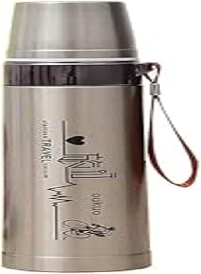 Spaceshoop Thermal Cup 304 Large Capacity Insulation Cup Cycling Bottle for Travel for Climbing Flasks (Silver)