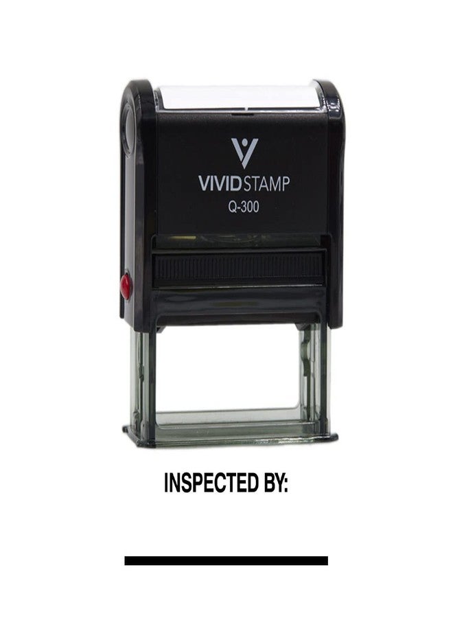 Vivid Stamp Inspected by____ Business Self-Inking Rubber Stamps (Black Ink) - Q-300 - Image 1