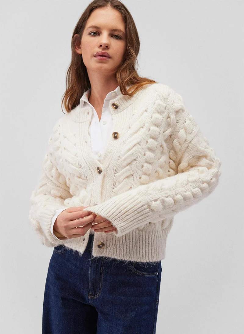 MAVI BUTTON SHORT CARDIGAN Coconut Milk