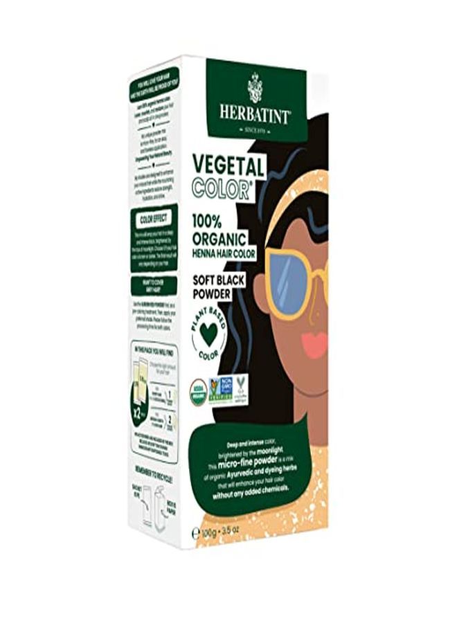 Henna Color Organic Hair Dye Plantbased Henna Powder & Herbal Formula Vegan Soft Black 3.5Oz