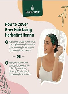 Herbatint حناء لون صبغة شعر عضوية مسحوق حناء نباتي وصيغة عشبية نباتية سوداء ناعمة 3.5 أونصة  - Image 4