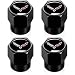 UNIMAT Tire Valve Stem Caps Cover for Corvette C4 C6 C5 C7 C8 Z06 Metal Car Wheel Air caps Auto Valve Stem Caps Accessories 4 Pack Black - Image 2