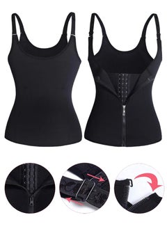 AGD Hot Neoprene Waist Trainer for Women, Waist Cincher, Body Shaper Belt & Corset with Suspenders (2 Closures) - Black  - Image 1