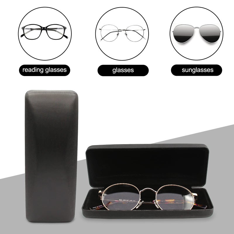SMARTTOP SMARTTOP Eyeglass Case, Sunglasses Glasses Case Hard Shell With Cleaning Cloth, Portable PU leather Lightweight Eye glass Carry Case (Black)  - Image 3