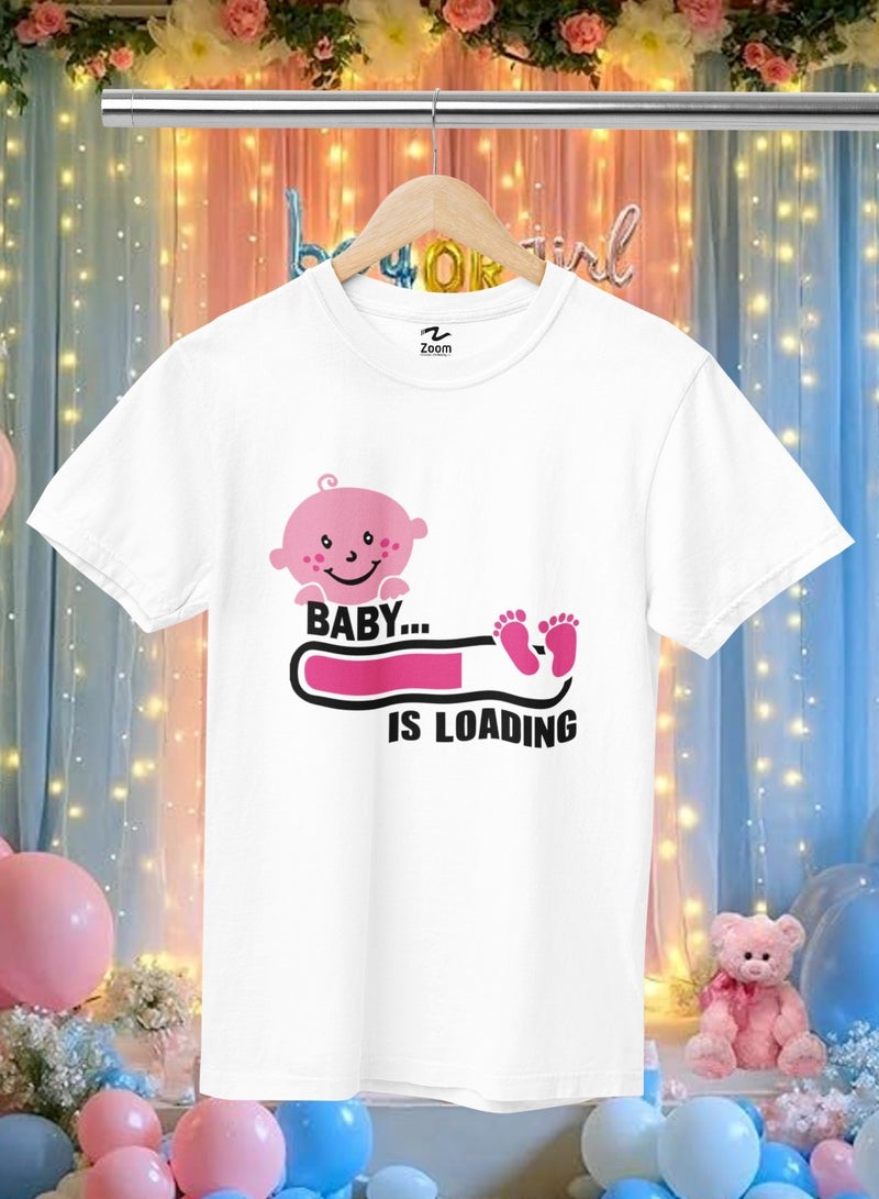 ZOOM Baby Is Loading T-Shirt Design  Gender Reveal Girl