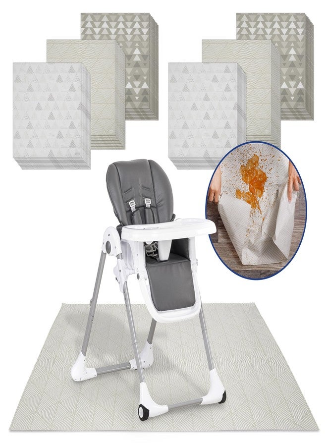 Graco Baby Disposable Splat Mats - 60 Count, 47" x 40", Biodegradable Floor Protector for Mealtime, Under High Chair, Home & Restaurant Use, Port Design - Image 2