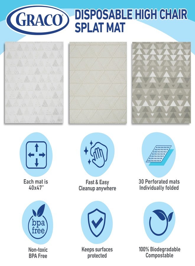 Graco Baby Disposable Splat Mats - 60 Count, 47" x 40", Biodegradable Floor Protector for Mealtime, Under High Chair, Home & Restaurant Use, Port Design - Image 4