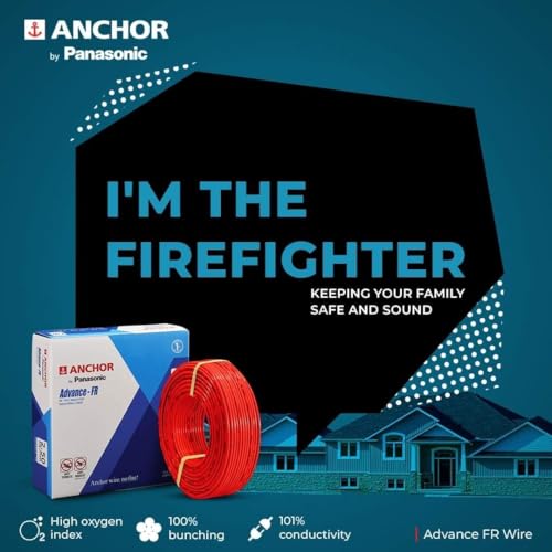 Anchor by Panasonic Advance FR 90m 1 sq.mm Electric Wire, PVC Insulated Class 2 Conductor (100% Copper), Anti-Rodent & Flame Retardant Wire for Domestic & Industrial Use (27390BU) - Image 5