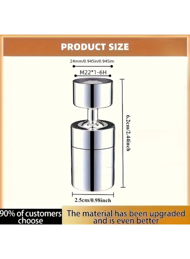 Silvery Faucet Extender 360 Splash Proof Quick Installation Durable for Kitchen Bathroom Sink - Image 4